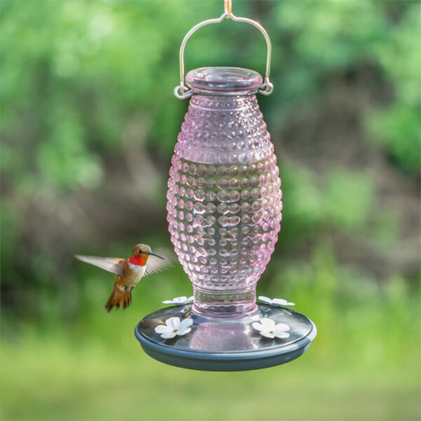 vintage hobnail hummingbird feeder
