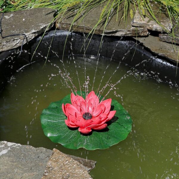 solar lily pad floating fountain
