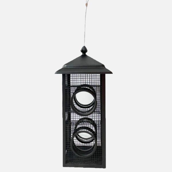 black mesh bird feeder