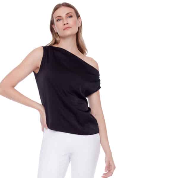 Lily Solid Satin Asymmetric Blouse